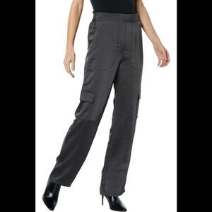 La Joie Satin Cargo Jogger Pant Dark Grey - Regular